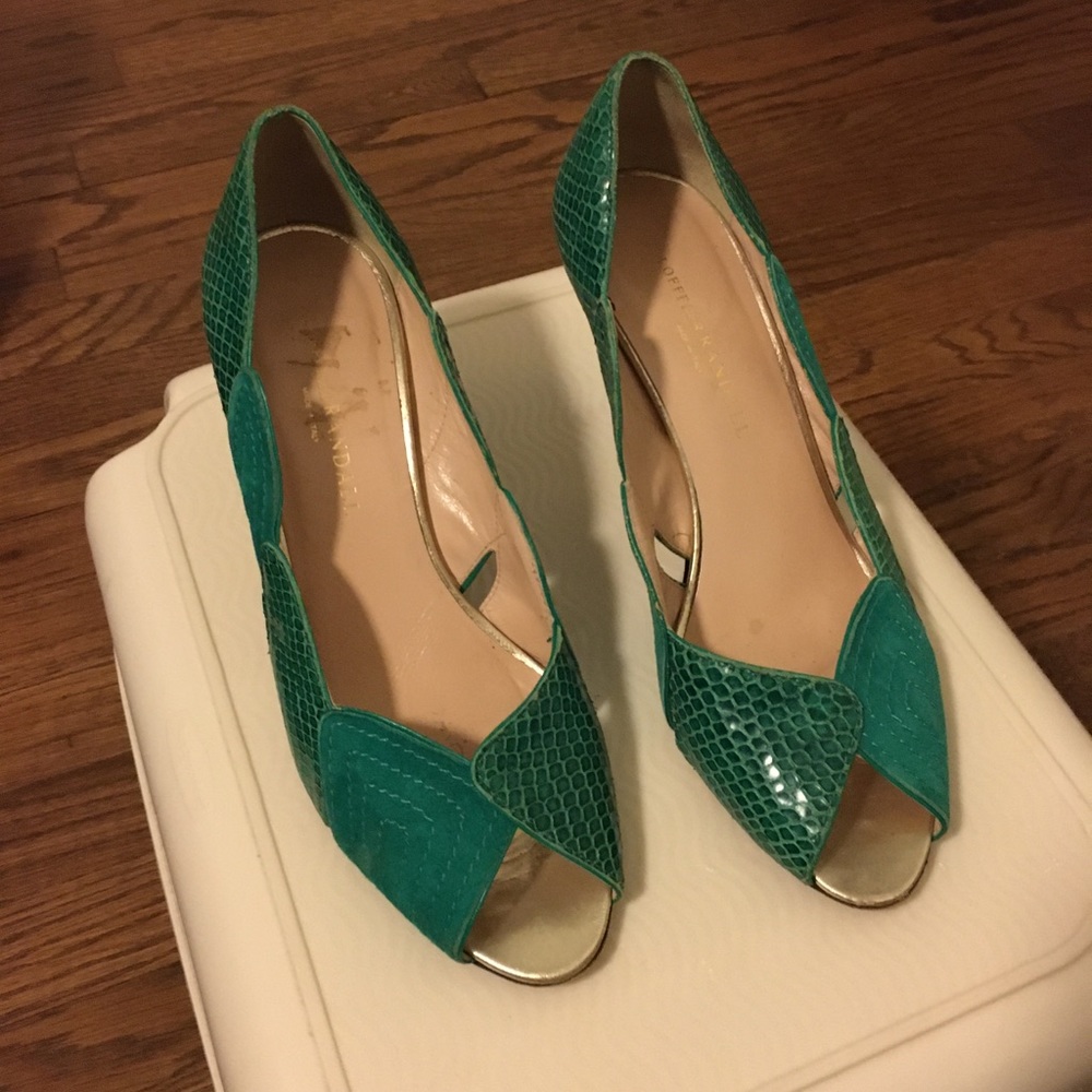 Loeffler Randall green leather shoes